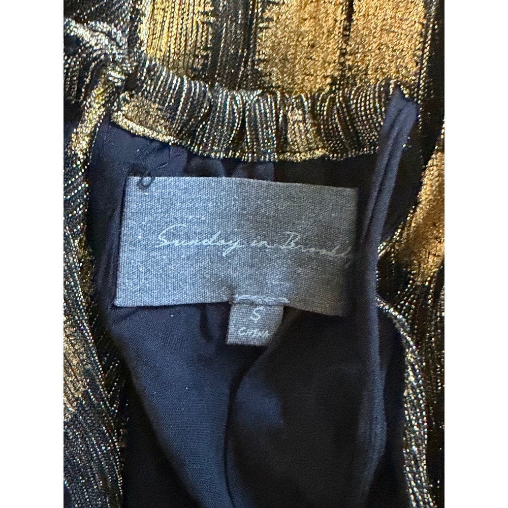 Anthropologie Sunday In Brooklyn Black Gold Halter Midi Dress Polka Dot Small - Picture 8 of 11